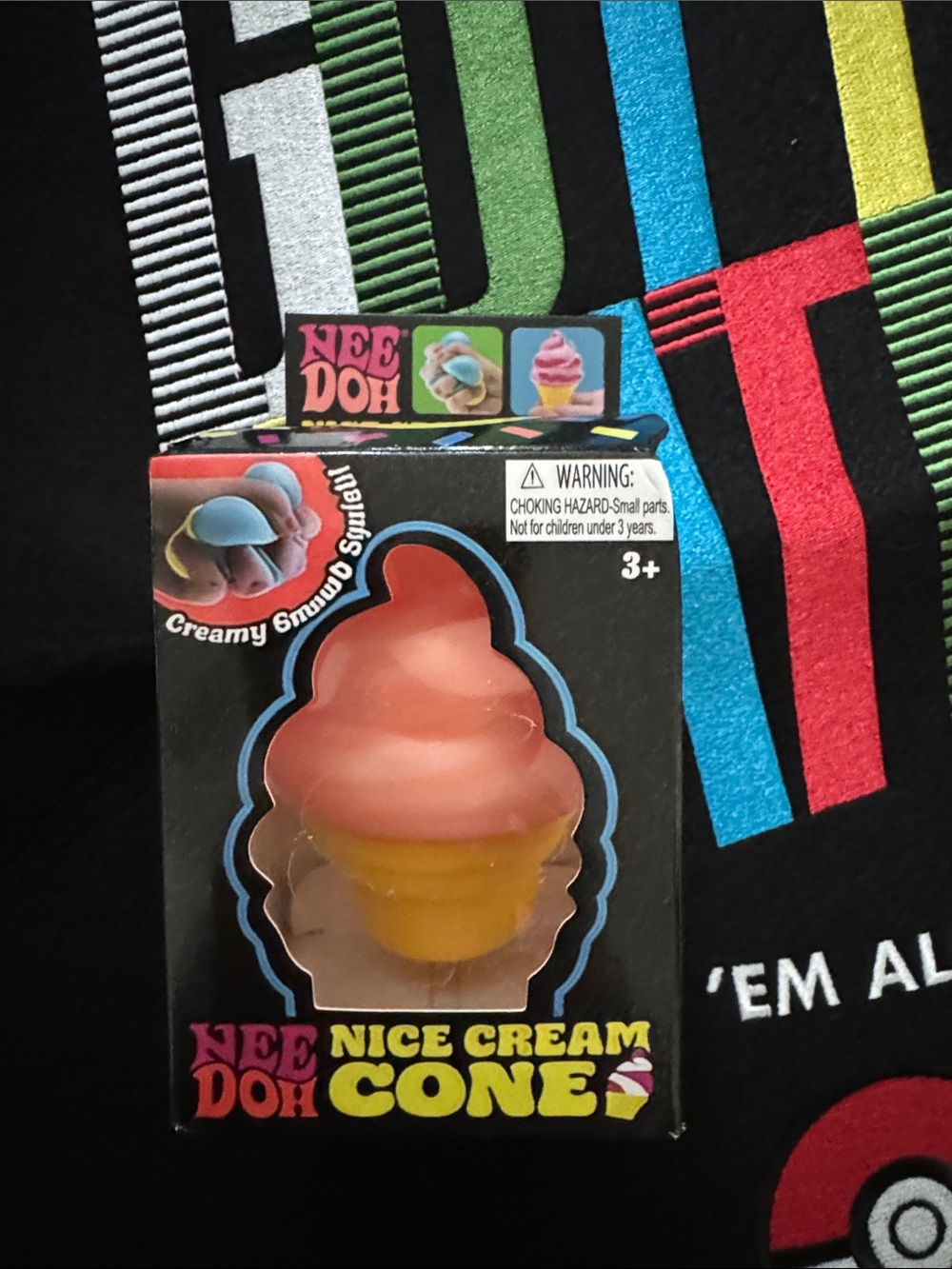 Needoh Nice Cream Cone Kids Stress Toy - Pink/orange and Yellow
